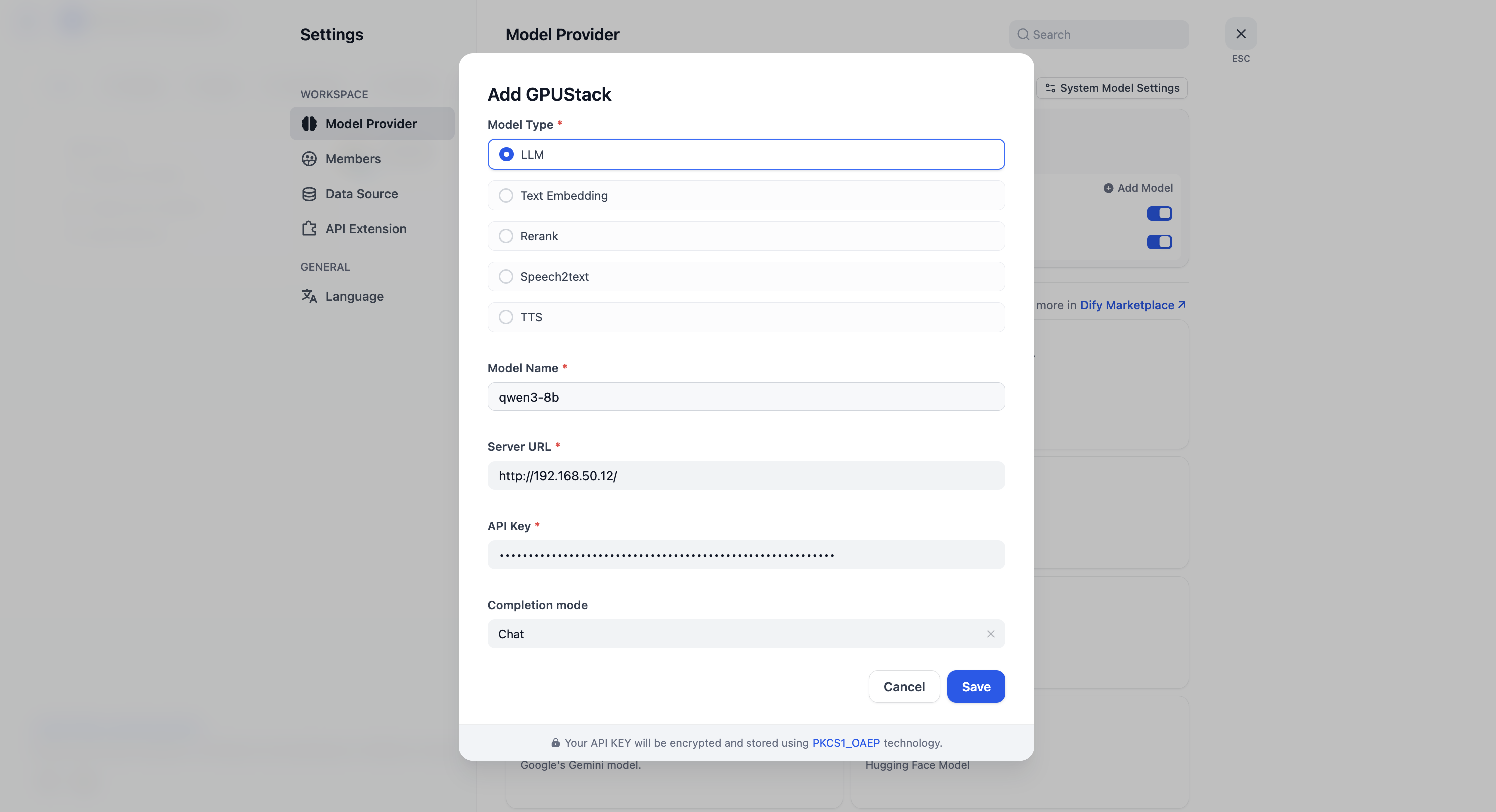 在 Dify 中添加模型