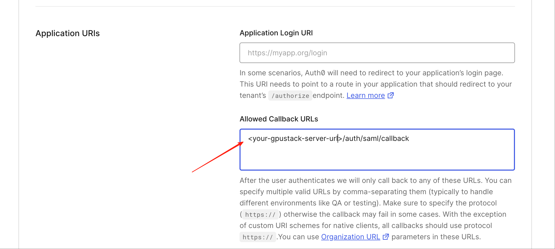 Auth0 SAML 回调